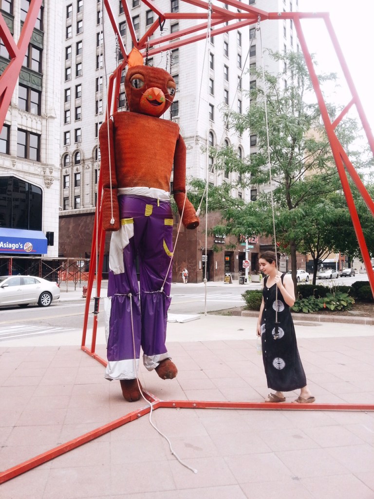 A strange cat marionette